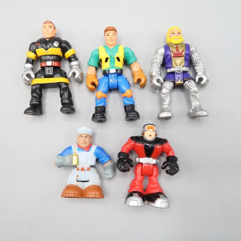 Fisher Price GEOTRAX Similar 2" Mini Figure Lot 5 Train Construction Knight Men